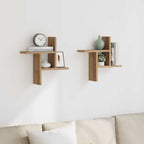 Estante de pared roble negro 90x16x78 cm madera de ingeniería