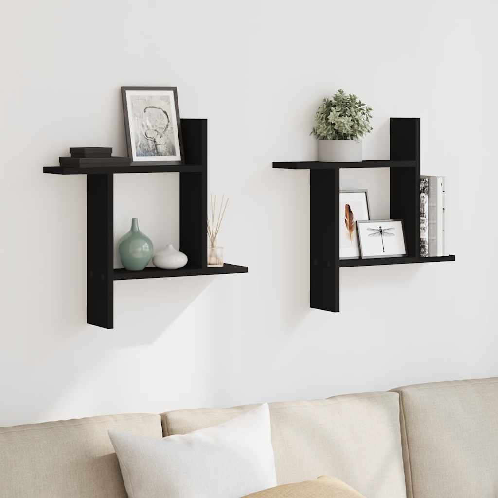 Estante de pared roble negro 90x16x78 cm madera de ingeniería
