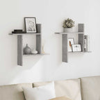 Estante de pared roble negro 90x16x78 cm madera de ingeniería