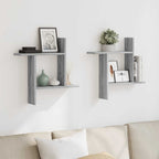 Estante de pared roble negro 90x16x78 cm madera de ingeniería