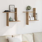 Estante de pared roble negro 90x16x78 cm madera de ingeniería