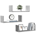 Estante de pared 2 uds madera ingeniería gris Sonoma 38x12x38cm
