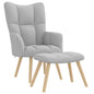 Sillón de relax con reposapiés tela gris nube
