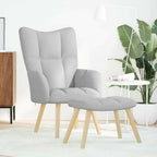 Sillón de relax con reposapiés tela gris nube