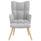 Sillón de relax con reposapiés tela gris nube