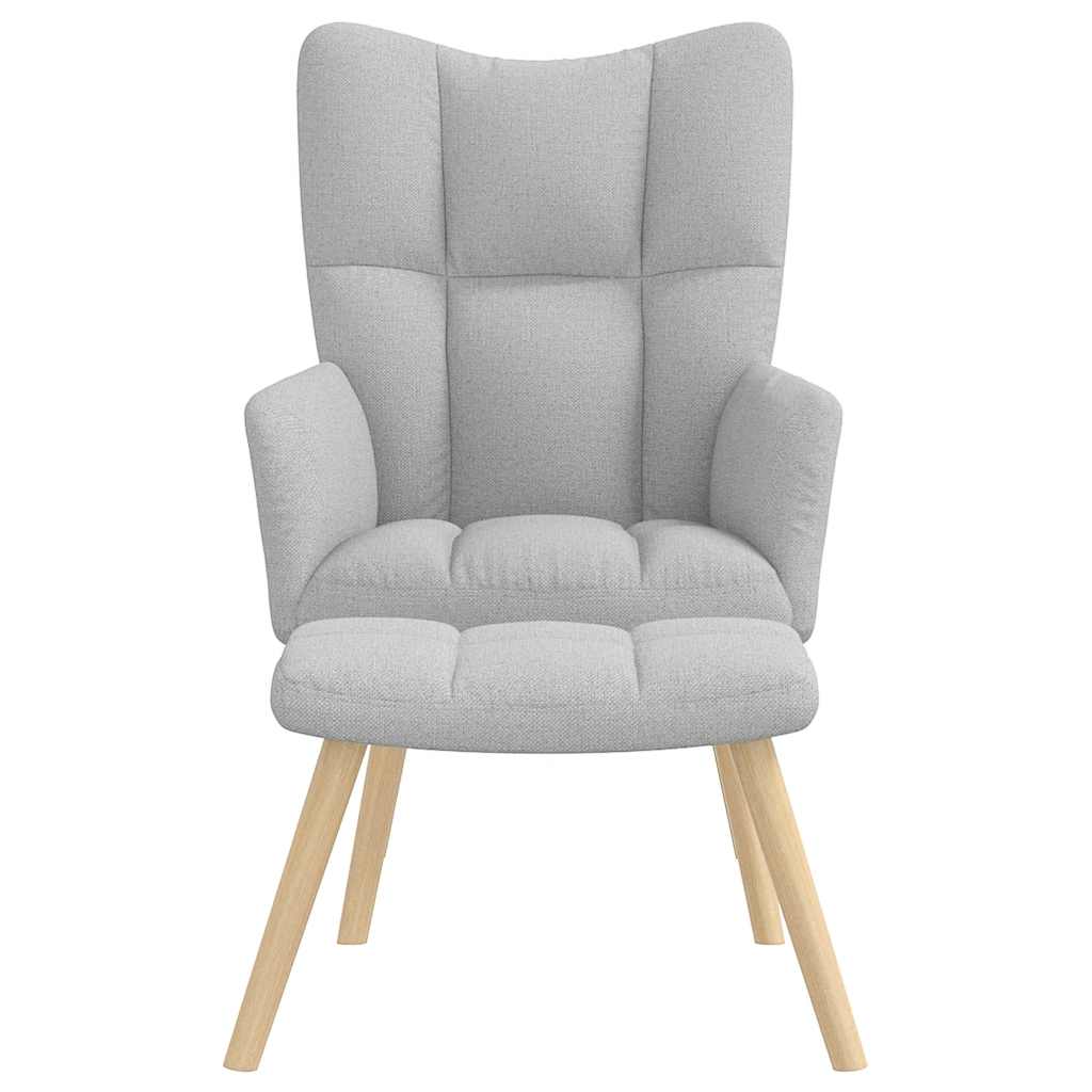 Sillón de relax con reposapiés tela gris nube