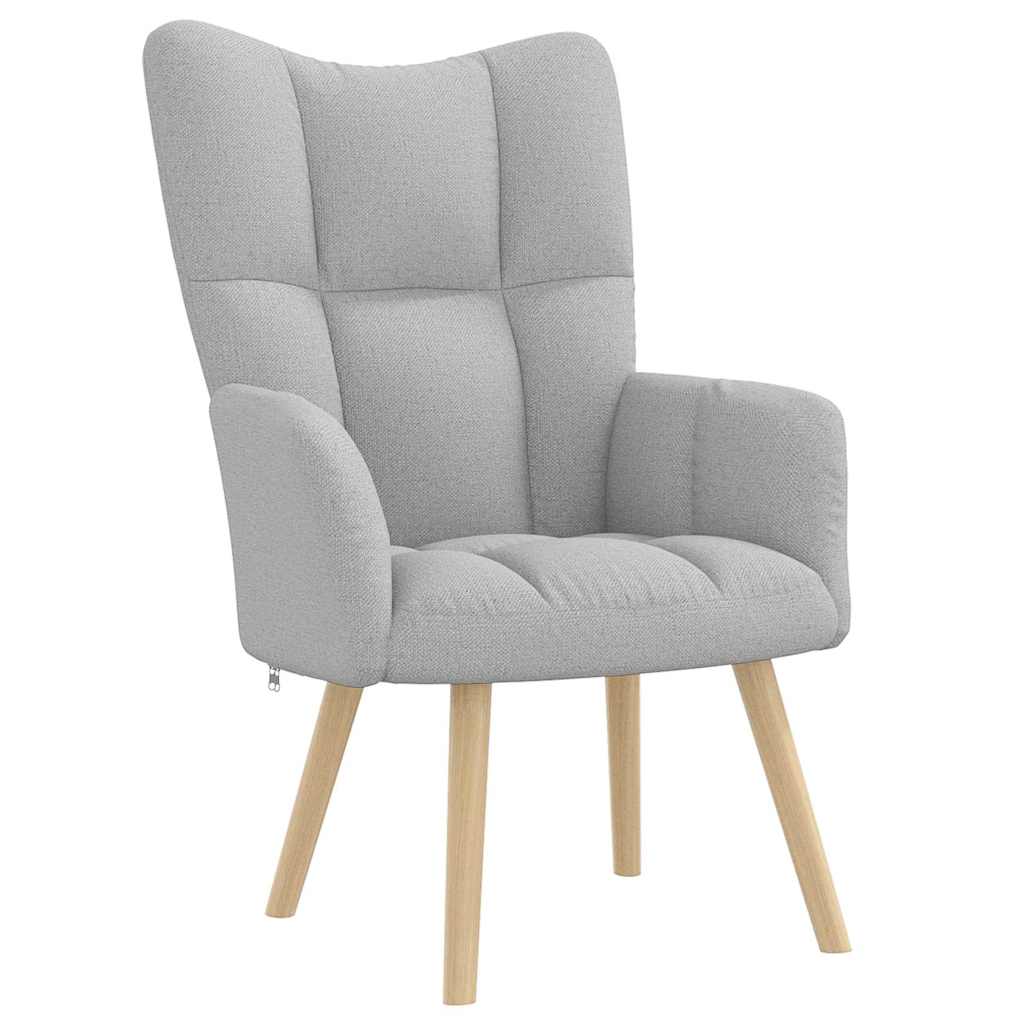 Sillón de relax con reposapiés tela gris nube
