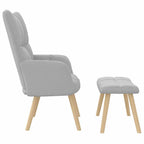 Sillón de relax con reposapiés tela gris nube