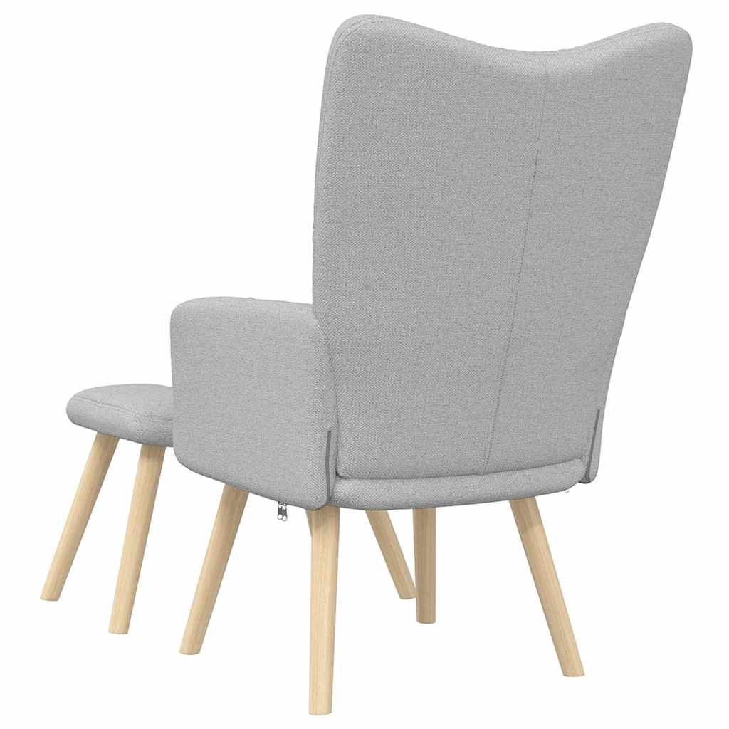Sillón de relax con reposapiés tela gris nube