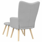 Sillón de relax con reposapiés tela gris nube