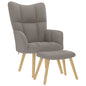 Sillón de relax con reposapiés tela gris nube