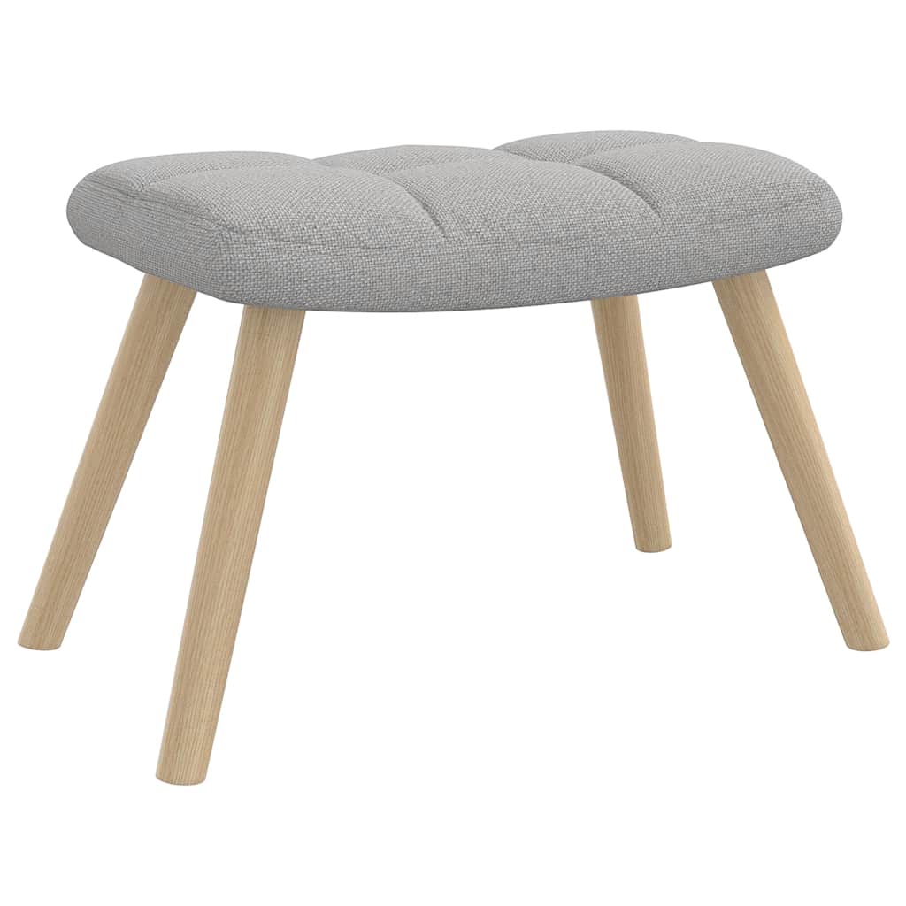 Mecedora con reposapiés de tela gris nube
