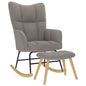 Cloud gray fabric rocking chair with footrest