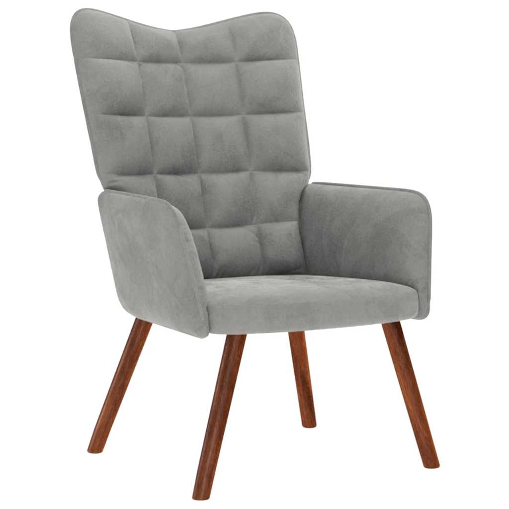 Silla de relajación de terciopelo gris claro