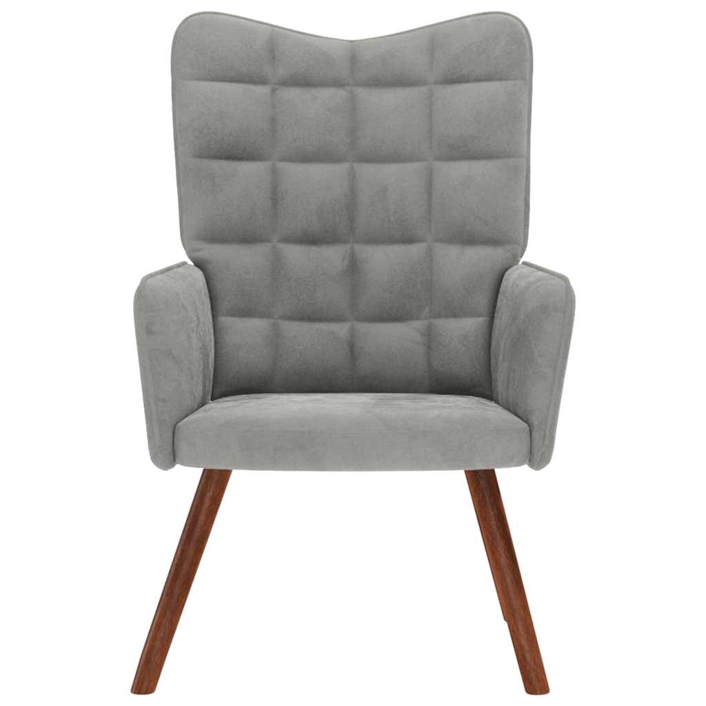 Silla de relajación de terciopelo gris claro