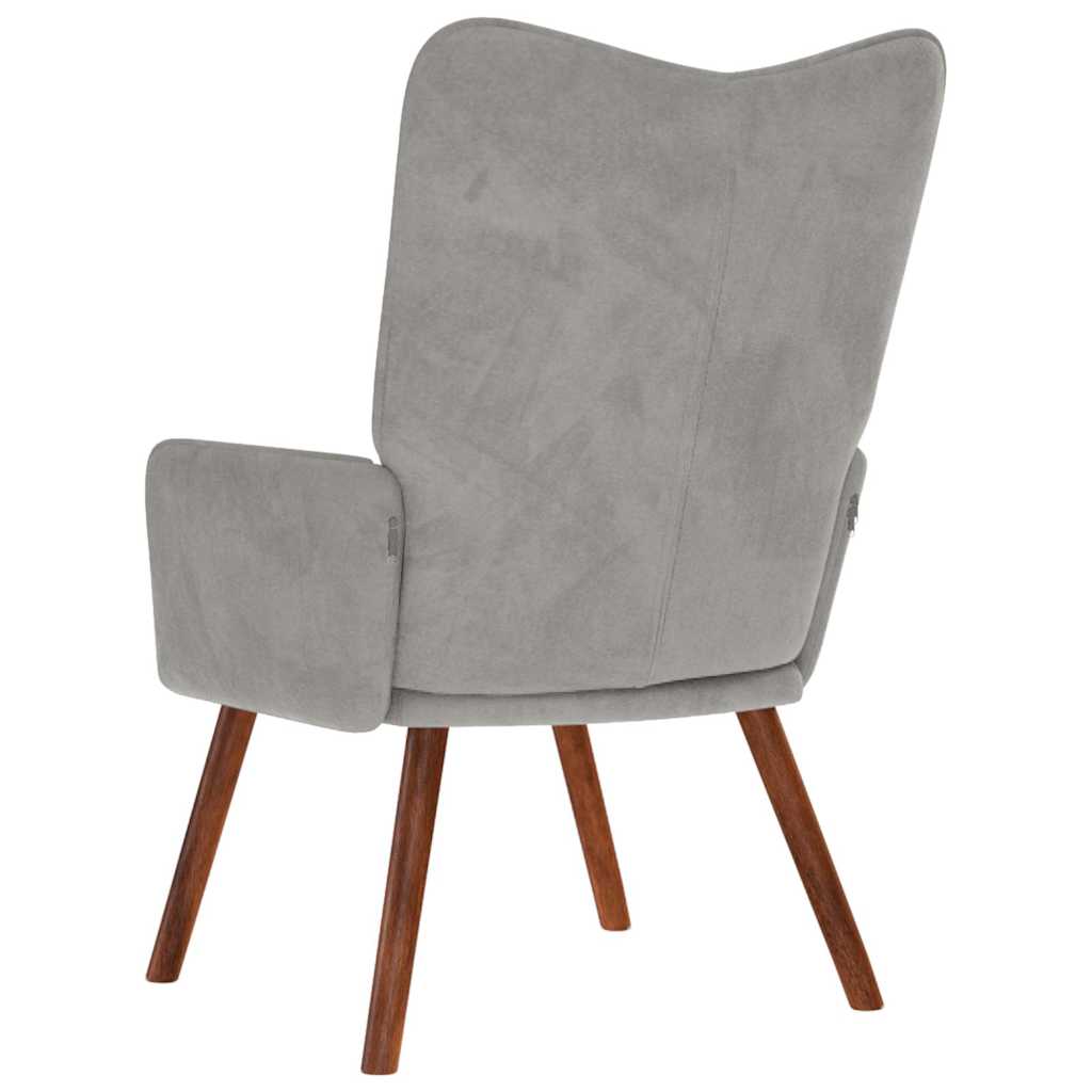 Silla de relajación de terciopelo gris claro