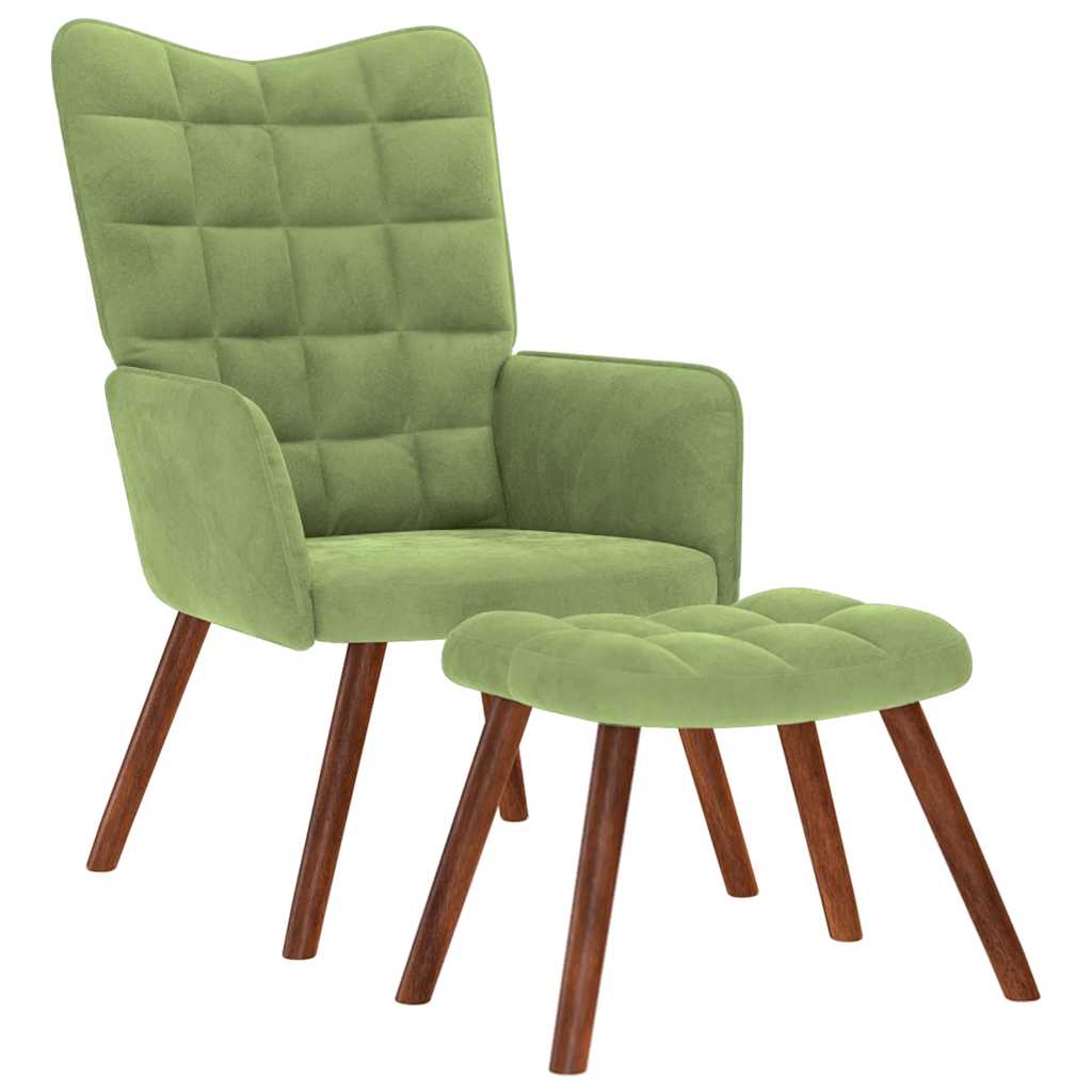 Sillón de relax con reposapiés terciopelo azul
