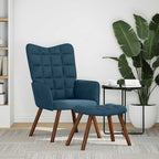 Sillón de relax con reposapiés terciopelo azul