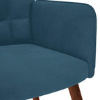Sillón de relax con reposapiés terciopelo azul