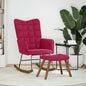 Cloud gray fabric rocking chair with footrest