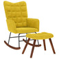 Cloud gray fabric rocking chair with footrest