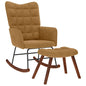 Cloud gray fabric rocking chair with footrest