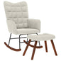 Cloud gray fabric rocking chair with footrest