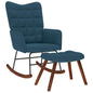 Cloud gray fabric rocking chair with footrest