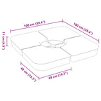 Juego bases de sombrilla 4 uds para parasol cruzado PP 100 kg