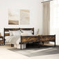 Estructura cama con cabecero sin colchón marrón roble 100x190cm