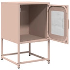 Mesita de noche de acero laminado en frío rosa 36x39x60,5 cm