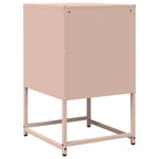 Mesita de noche de acero laminado en frío rosa 36x39x60,5 cm