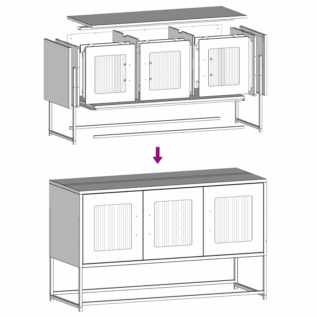 Mueble de TV acero laminado en frío antracita 100,5x39x60,5 cm