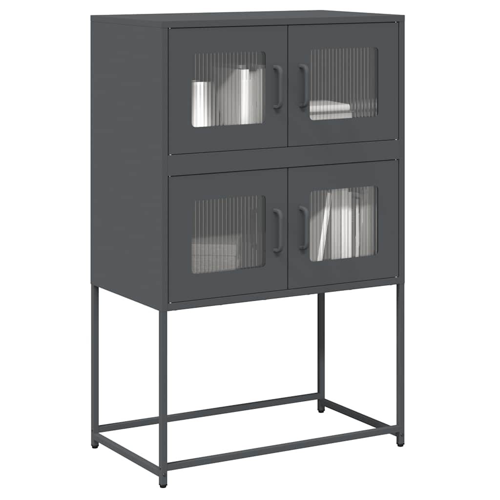 Aparador alto roble ahumado 29,5x34x119,5 cm Madera ingeniería