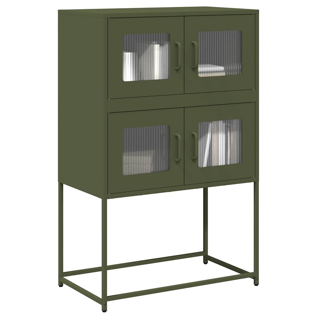 Aparador alto roble ahumado 29,5x34x119,5 cm Madera ingeniería