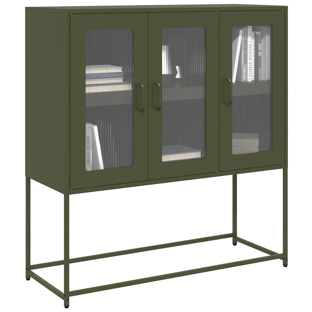 Aparador alto roble ahumado 29,5x34x119,5 cm Madera ingeniería