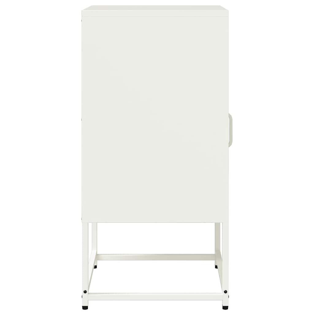 Mesita de noche acero laminado en frío blanco 36x39x78 cm