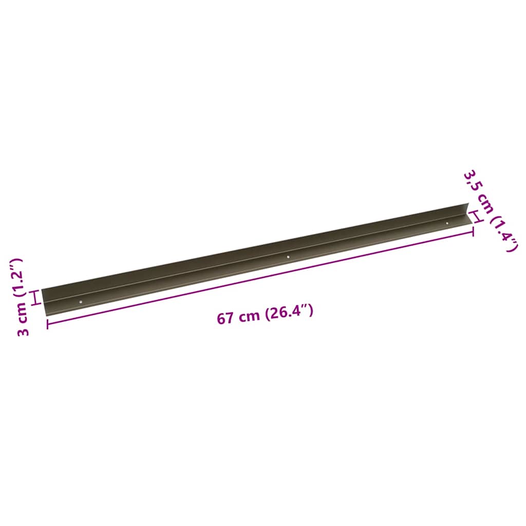 Mamperlanes 10 pcs champán 67 x 3.5 x 3 cm Aluminio