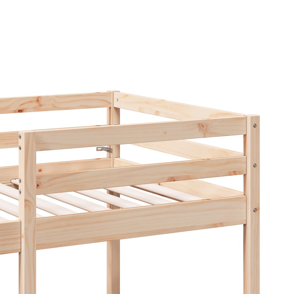Cama alta con escritorio y asientos madera maciza 75x190 cm