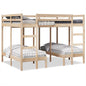 Estructura de litera triple madera de pino 140x200/70x140 cm