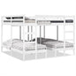 Estructura de litera triple madera de pino 140x200/70x140 cm