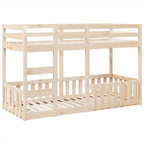 Litera de madera maciza de pino 75x190 cm