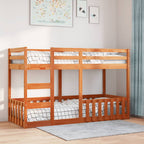 Litera de madera maciza de pino marrón cera 75x190 cm