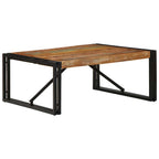 Mesa centro madera ingeniería y metal gris Sonoma 100x100x30 cm