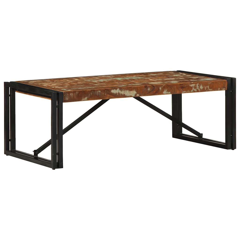 Mesa centro madera ingeniería y metal gris Sonoma 100x100x30 cm