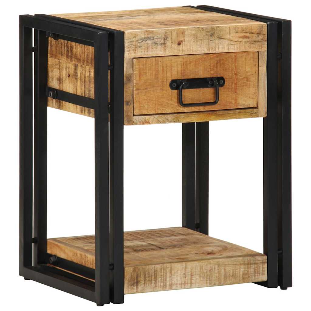 Mesita de noche de madera maciza reciclada 50x40x40 cm