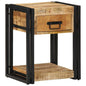 Mesita de noche de madera maciza reciclada 50x40x40 cm