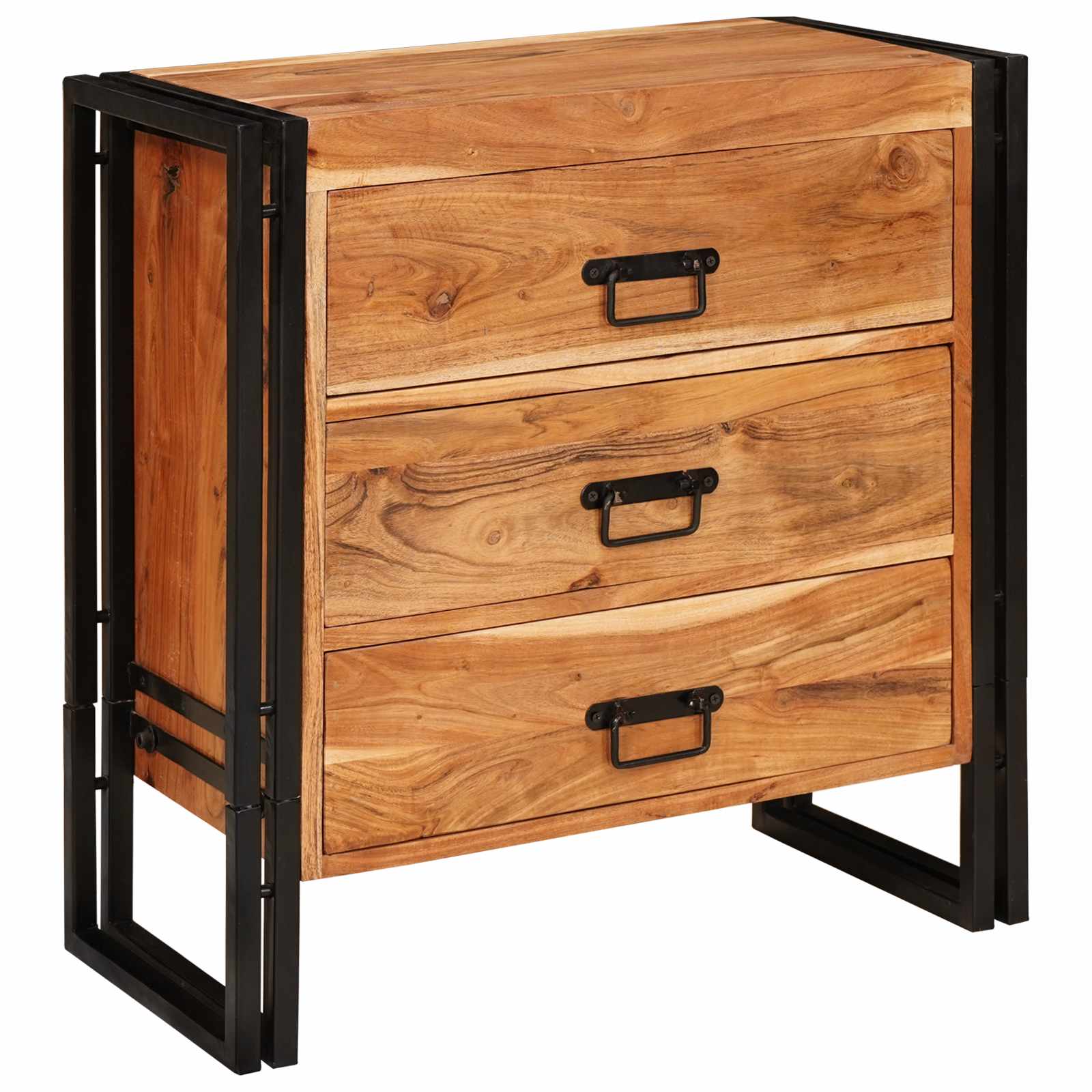 Aparador Marrón 66 x 33 x 70 cm Madera de Acacia Sólida