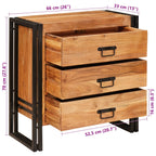Aparador Marrón 66 x 33 x 70 cm Madera de Acacia Sólida