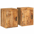 Mesita de Noche 2 pcs Marrón Madera de mango maciza